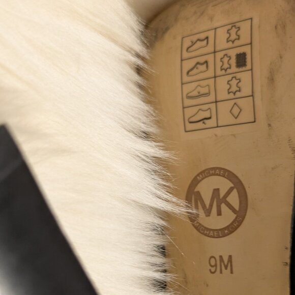 Michael Kors Black Leather Platform Boots - Picture 3 of 9